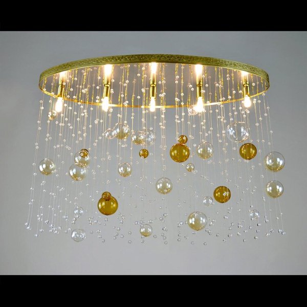 【WRANOVSKY】クリスタルシーリングシャンデリア「Ball」 5灯(W720×D260×H400mm)