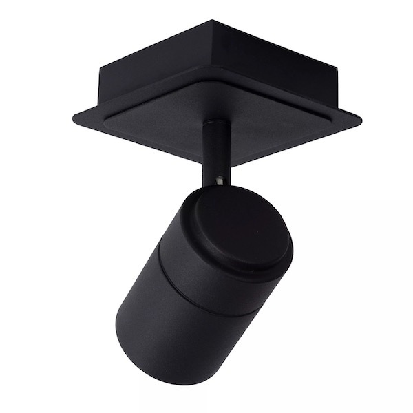 【LUCIDE】ベルギー バスルームシーリングスポットライト「LENNERT」Black 1灯（W100×D100×H125mm）