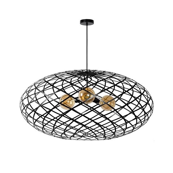 【LUCIDE】ベルギー　デザイン照明　ペンダントライト「WOLFRAM」Black（φ1000×H500mm）