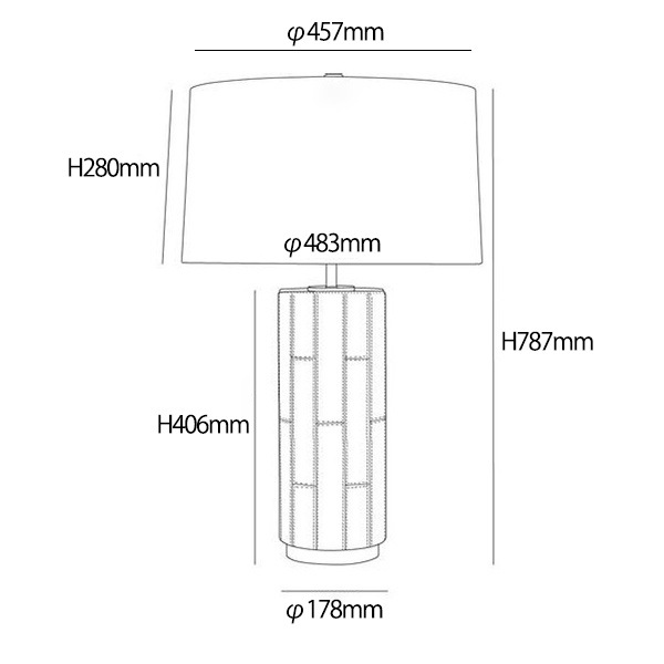 【Arteriors】アメリカ・デザイン照明　テーブルライト「Cartwright」1灯（φ483×H787mm）