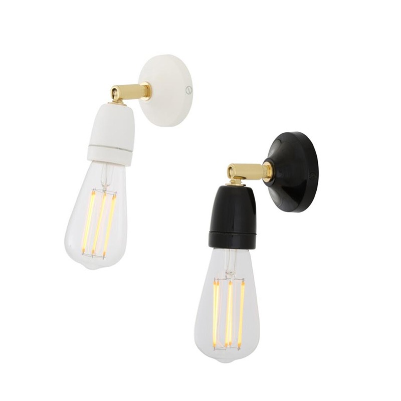 【Mullan】アイルランド「Caltra-Small Swivel」ウォールライト 1灯 ホワイト／ブラック（W80×D85-130×H80-115mm）