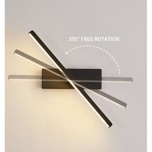 【リーズナブル】【TESN】インテリア照明ウォールライト・角度調整可能  L300／400／500mm（ブラック／ホワイト）