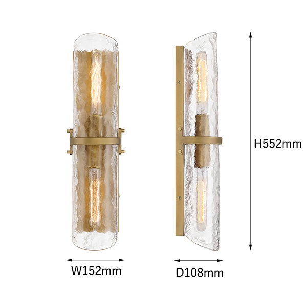 【Minka-Lavery】アメリカ・ウォールライト「Elora」ゴールド（W152×D108×H552mm）