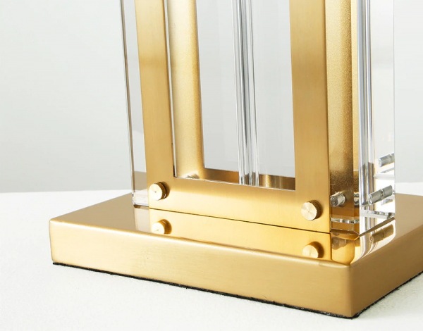 スクエアクリスタルテーブルランプ ゴールド 1灯（W380×H670mm） | EL