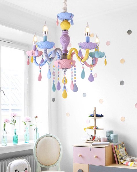 リーズナブル】マカロンカラーシャンデリア 5灯／6灯 シャンデリア