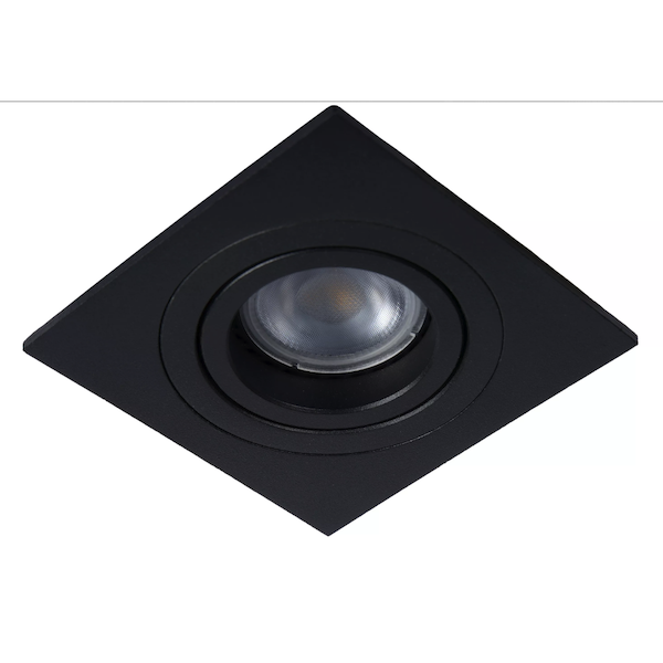 【LUCIDE】ベルギー デザイン照明 シーリングライト「TUBE」Black 1灯(W90×W90×H23mm)