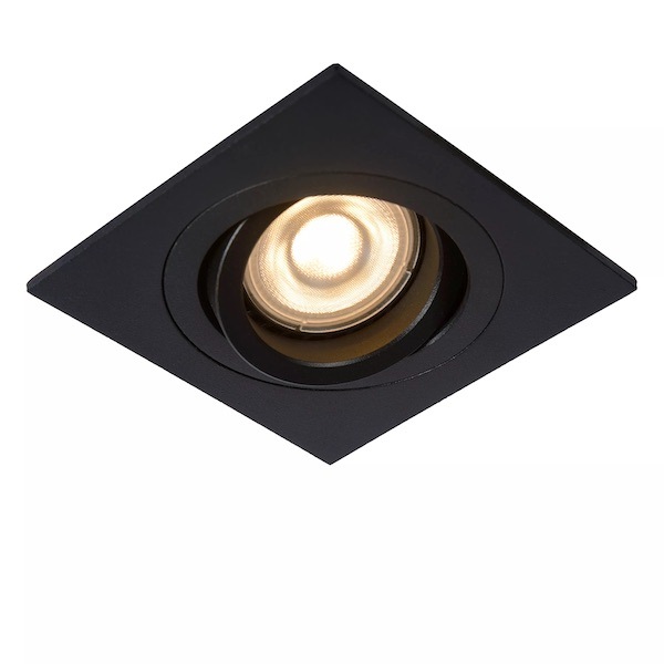 【LUCIDE】ベルギー デザイン照明 シーリングライト「TUBE」Black 1灯(W90×W90×H23mm)