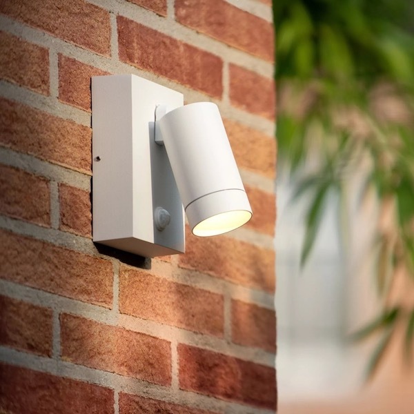 【LUCIDE】ベルギー インドア／アウトドアウォールセンサースポットライト「TAYLOR」White 1灯（W100×D153×H150mm）