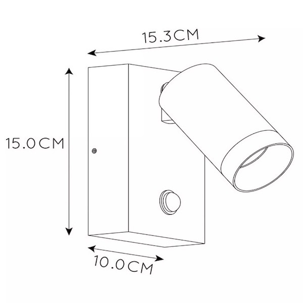 【LUCIDE】ベルギー インドア／アウトドアウォールセンサースポットライト「TAYLOR」White 1灯（W100×D153×H150mm）
