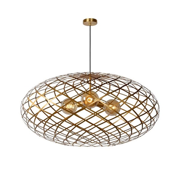 【LUCIDE】ベルギー　デザイン照明　ペンダントライト「WOLFRAM」Gold（φ1000×H500mm）