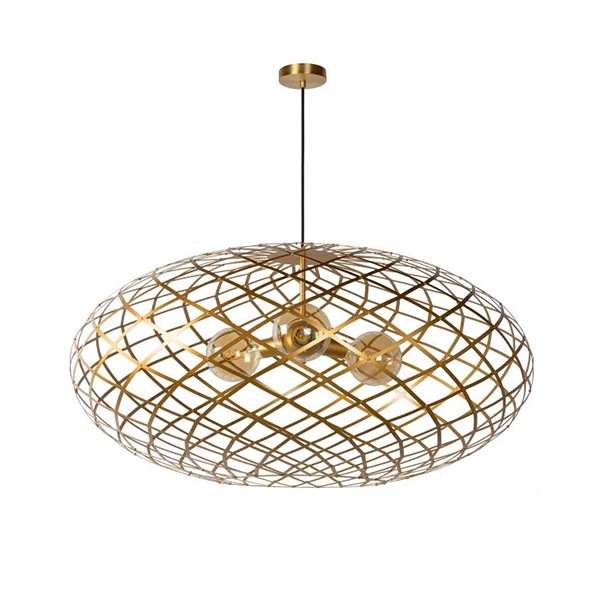 【LUCIDE】ベルギー　デザイン照明　ペンダントライト「WOLFRAM」Gold（φ1000×H500mm）