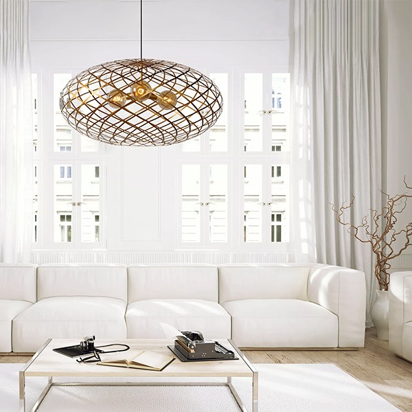 【LUCIDE】ベルギー　デザイン照明　ペンダントライト「WOLFRAM」Gold（φ1000×H500mm）