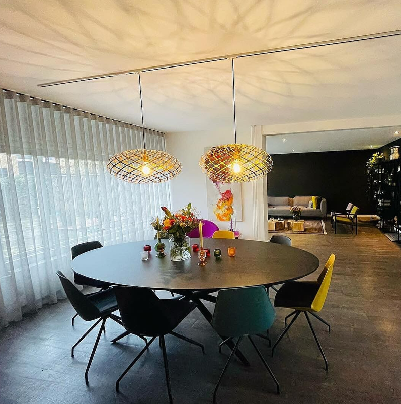 【LUCIDE】ベルギー　デザイン照明　ペンダントライト「WOLFRAM」Gold（φ1000×H500mm）