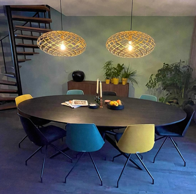 【LUCIDE】ベルギー　デザイン照明　ペンダントライト「WOLFRAM」Gold（φ1000×H500mm）