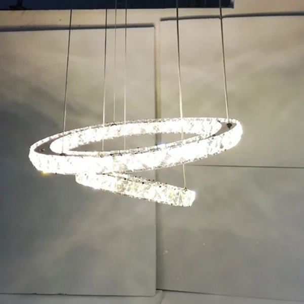 【リーズナブル】フープ照明　ペンダントライト　クローム　2ring（φ400～600mm） ペンダントライト