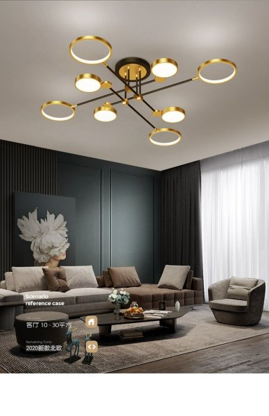 インテリア照明 モダンシーリング照明 ブラック／ゴールド（4・6