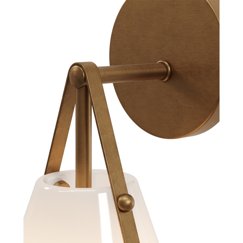 【CURREY】アメリカ・デザイン照明 ガラスシェードウォールライト 1灯「Bronwen」ゴールド（W170×D190×H290mm）