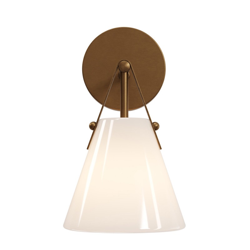 【CURREY】アメリカ・デザイン照明 ガラスシェードウォールライト 1灯「Bronwen」ゴールド（W170×D190×H290mm）