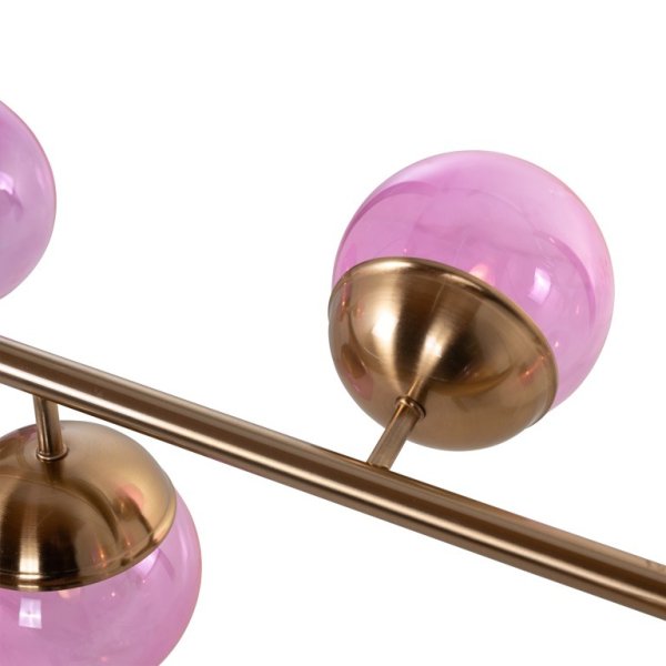 【Richmond Interiors】オランダ・インテリア照明「Bente」ピンク 6灯(W1075×D300×H260mm)