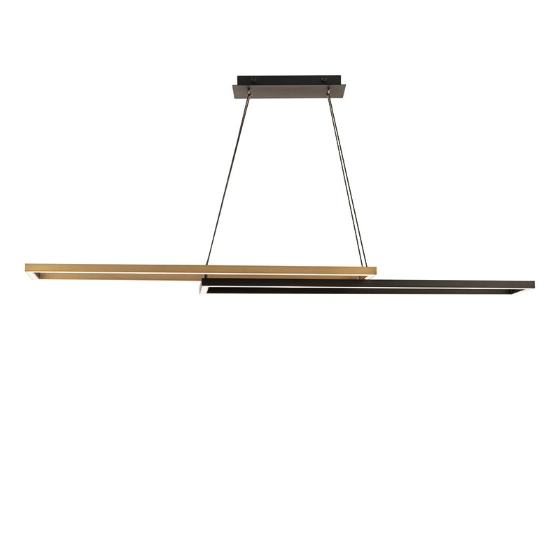 【WAC LIGHTING】アメリカ・LEDペンダントライト「Double Entendre」ブラック×ゴールド(W1060×D210mm)※要問合せ