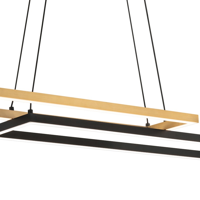 【WAC LIGHTING】アメリカ・LEDペンダントライト「Double Entendre」ブラック×ゴールド(W1060×D210mm)※要問合せ
