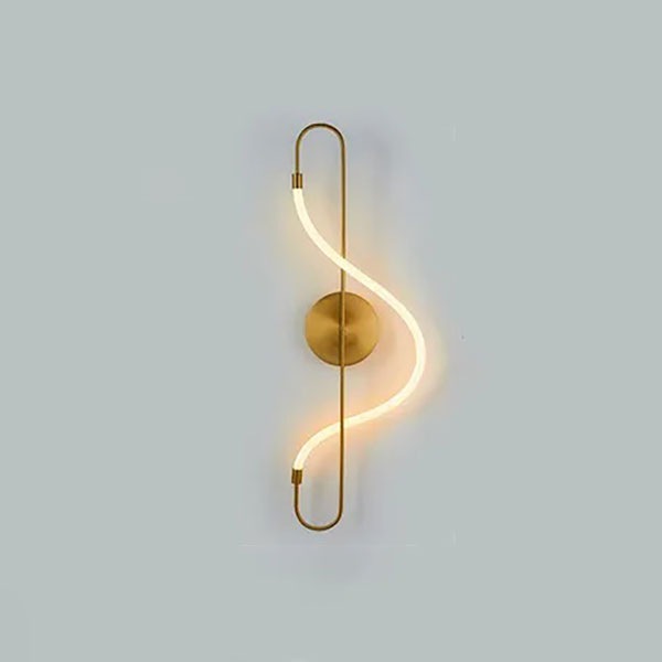 LEDロープデザイン照明　ウォールライト　ゴールド（W300×H900mm）