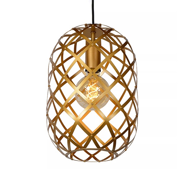 【LUCIDE】ベルギー　デザイン照明　シーリングペンダントライト「WOLFRAM」Gold　3灯（φ245×H360mm）