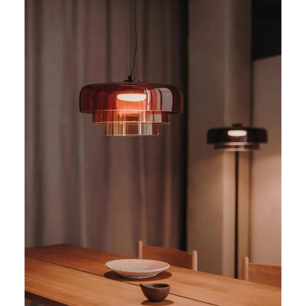 デザイン照明 モダンガラスシェードペンダントライト Orange（φ220