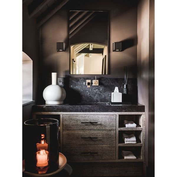 【MARETTI】オランダ・LEDウォールライト「VASO QUADRATO MURAL」 BLACK（W100×D120×H120mm）