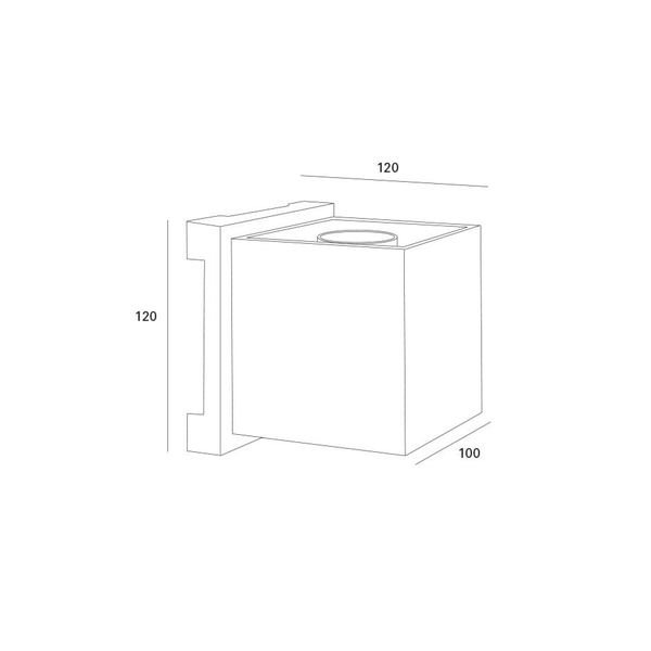 【MARETTI】オランダ・LEDウォールライト「VASO QUADRATO MURAL」 BLACK（W100×D120×H120mm）