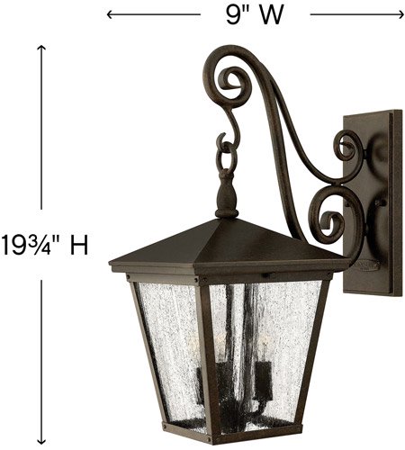 【HINKLEY】アウトドア・ウォールライト「Trellis」3灯（L362×W229×H502mm）