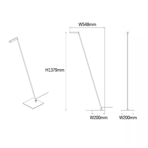 【LUCIDE】ベルギー フロアリーディングライト「LAVALE」White（W200×H1379mm）