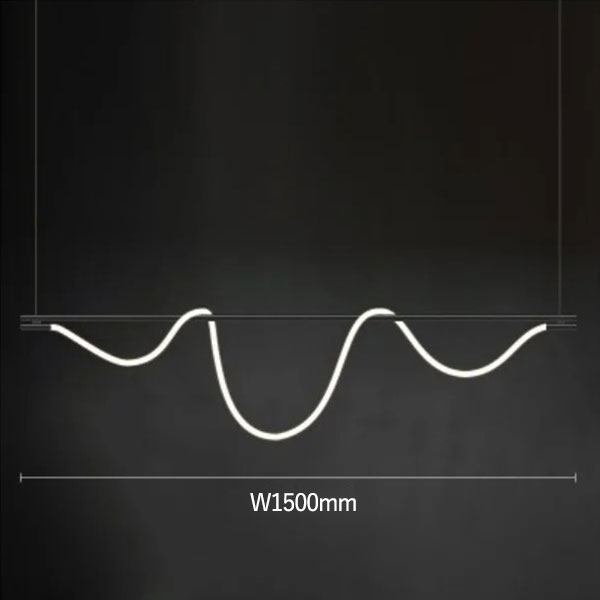 LEDロープデザイン照明　ペンダントライト　ゴールド／ブラック（W1500mm）