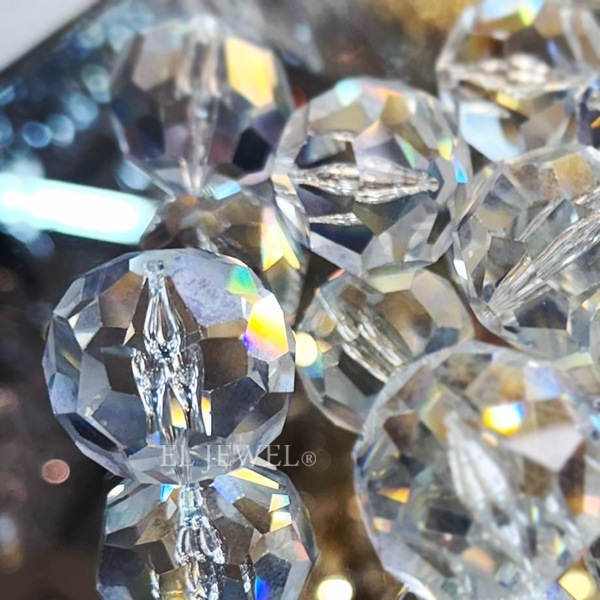 【福袋】【即納可！】クリスタルパーツ・ボール型・10個（30mm／穴貫通タイプ）