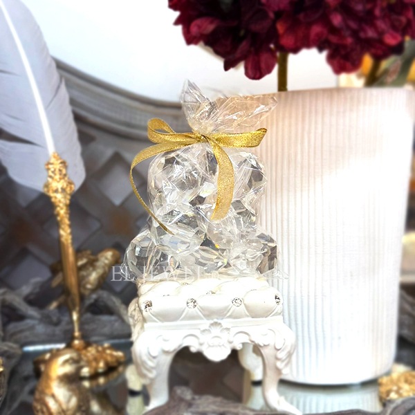 【福袋】【即納可！】クリスタルパーツ・ボール型・10個（30mm／穴貫通タイプ）
