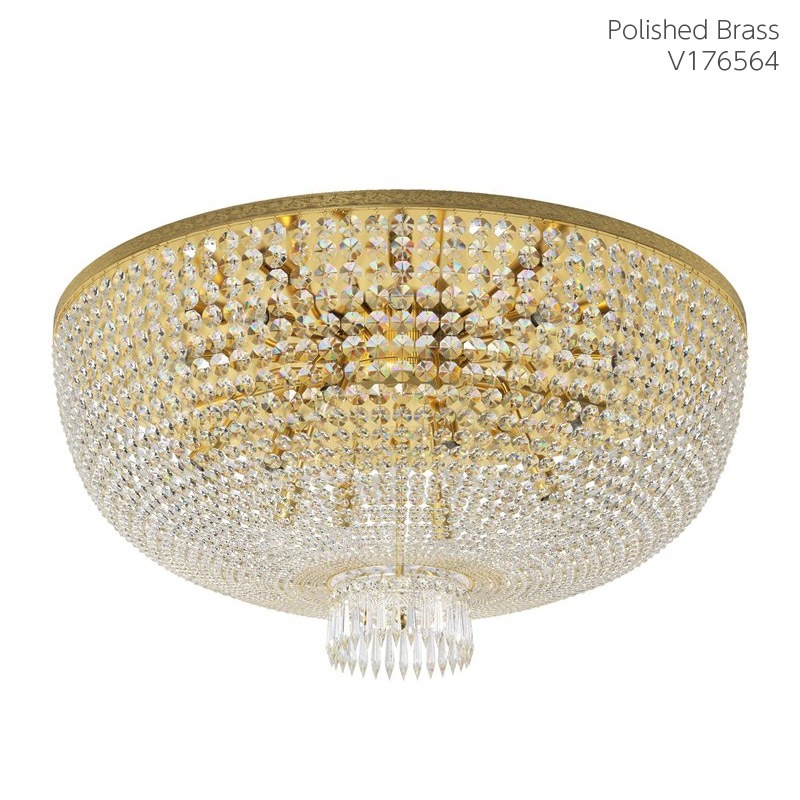 【Preciosa】「George L」クリスタルシーリングシャンデリア 20灯 ゴールド（W1000×H600mm）