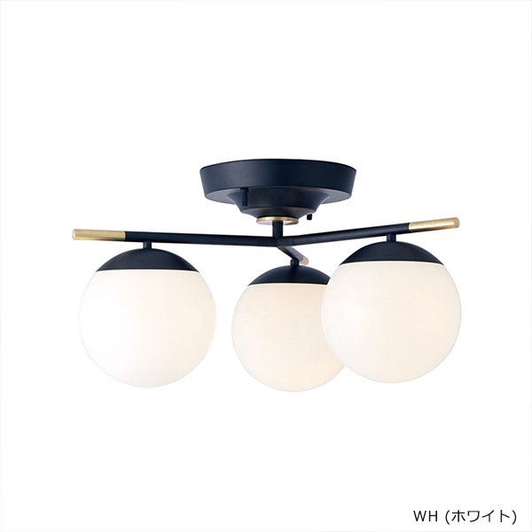 ブリス3シーリングランプ 「Bliss 3」3灯・ホワイト／クリア （W550