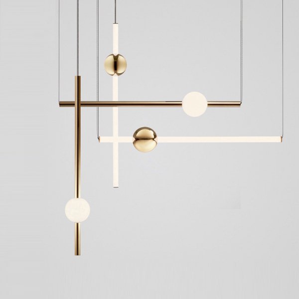 【リーズナブル】LEDペンダントライト ホワイト/ゴールド たて型/よこ型 （W100mm×H900mm/W900mm×H100mm） 