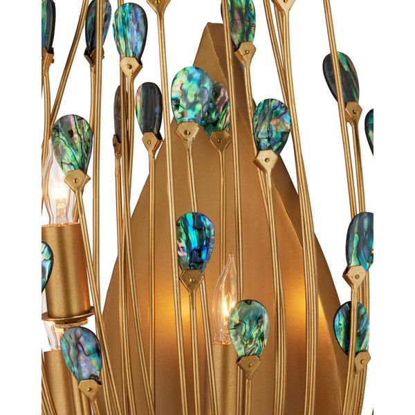 【CURREY】アメリカ・ウォールライト「Delphos」3灯 ゴールド (W343×D216×H623mm)