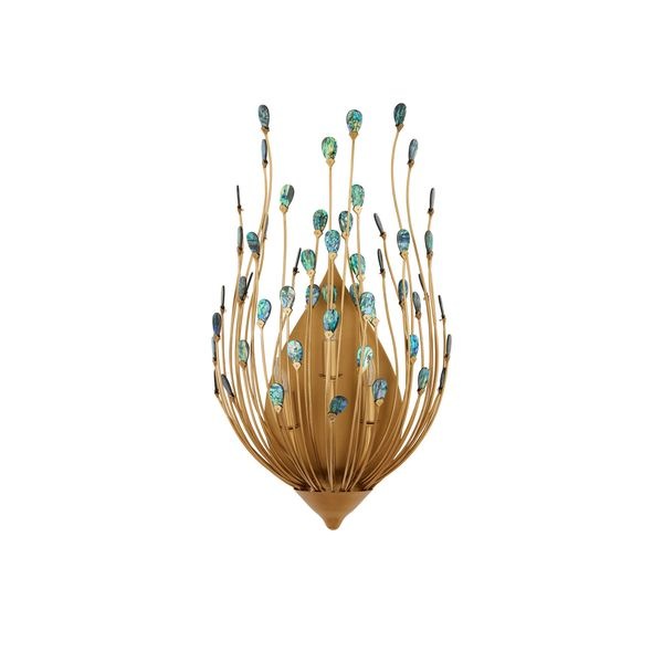 【CURREY】アメリカ・ウォールライト「Delphos」3灯 ゴールド (W343×D216×H623mm)