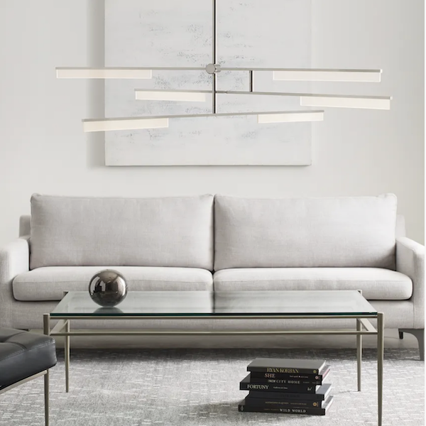 【TECH LIGHTING】アメリカ・モダン照明 ペンダントライト　「Klee 6-Light Chandelier」LED照明 シルバー（W1425×D1425×H216mm）
