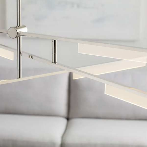 【TECH LIGHTING】アメリカ・モダン照明 ペンダントライト　「Klee 6-Light Chandelier」LED照明 シルバー（W1425×D1425×H216mm）