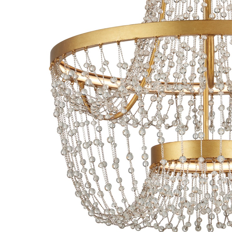 【CURREY】アメリカ・デザイン照明 LED シーリングライト「Mademoiselle」ゴールド（φ550×H520mm）