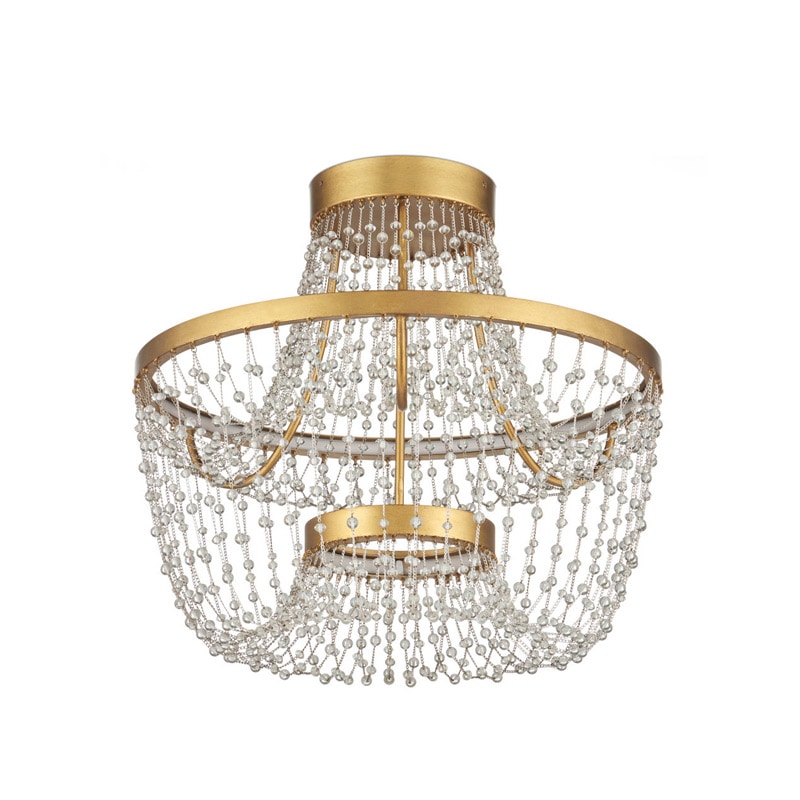 【CURREY】アメリカ・デザイン照明 LED シーリングライト「Mademoiselle」ゴールド（φ550×H520mm）
