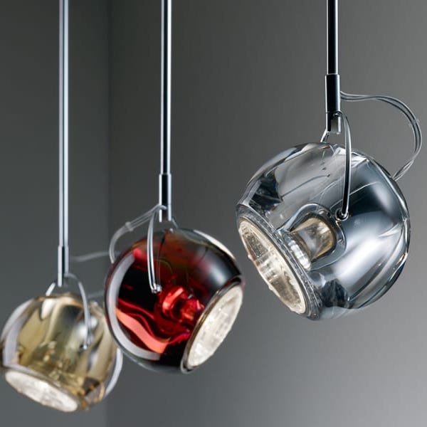 【Fabbian】イタリア デザイン照明 トラックライト「BELUGA COLOUR」クリア／レッド／イエロー／ブルー／カッパー／グリーン （W116×H1150mm）