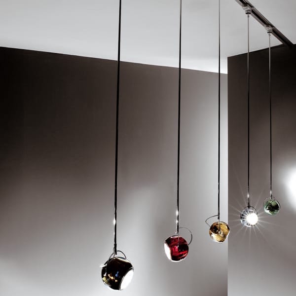 【Fabbian】イタリア デザイン照明 トラックライト「BELUGA COLOUR」クリア／レッド／イエロー／ブルー／カッパー／グリーン （W116×H1150mm）