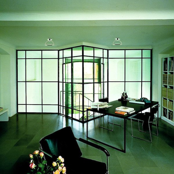 【Cini&Nils】イタリア・インテリア照明「Gradiminisoffitto LED」シーリングライト クローム/オパール(部分)(W220×D120×H185mm)