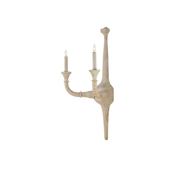 【CURREY】アメリカ・ウォールライト「Aleister」2灯 ナチュラル (W413×D235×H743mm)