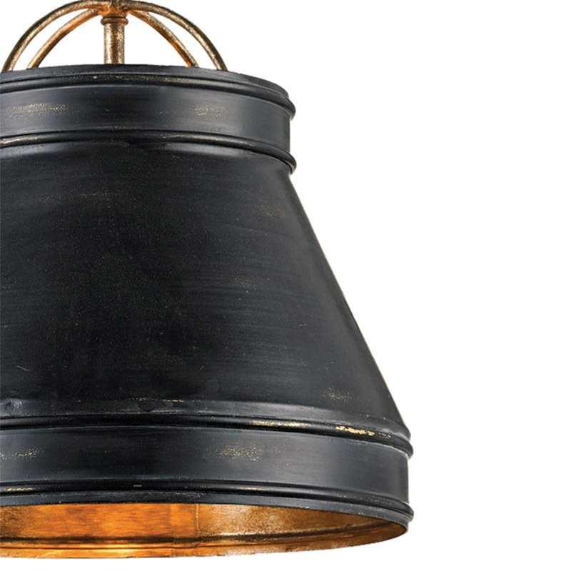 【CURREY】アメリカ・ペンダントライト 1灯「Lumley」ブラック（φ330×H355mm）