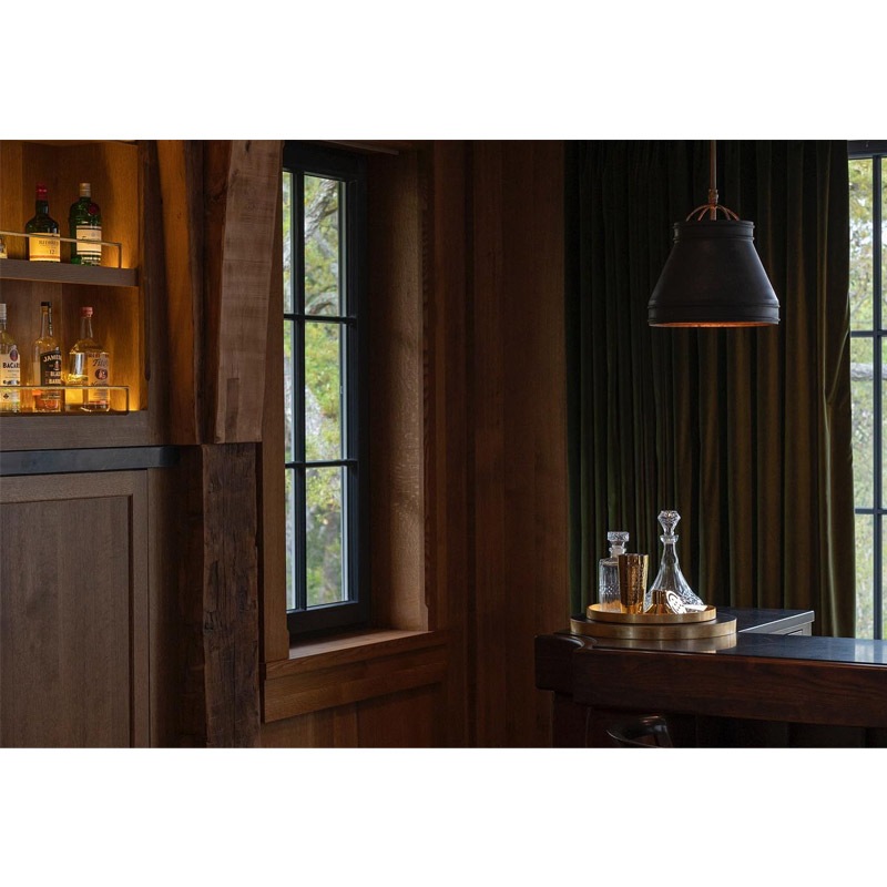 【CURREY】アメリカ・ペンダントライト 1灯「Lumley」ブラック（φ330×H355mm）